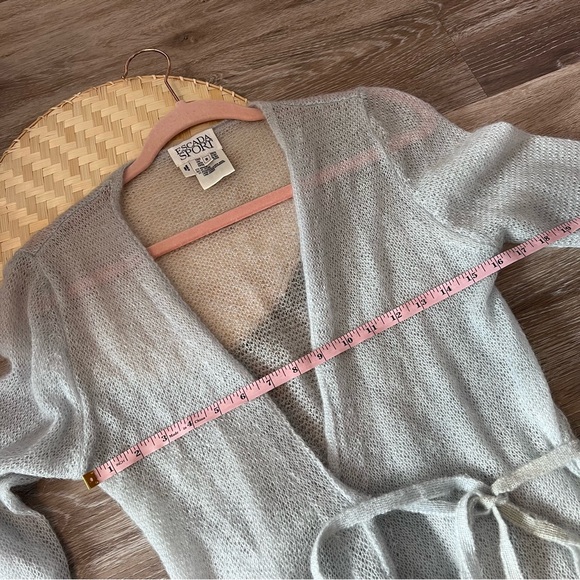 Vintage escada Sport‎ Baby Blue mohair wool blend wrap cardigan - Picture 5 of 6